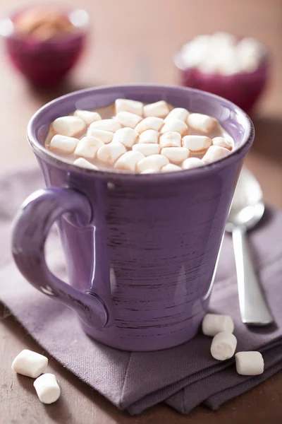 Coklat dengan marshmallow kecil — Stok Foto