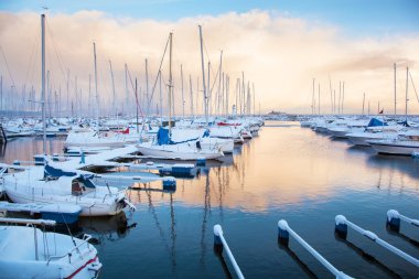 trondheim Marinada kış manzarası