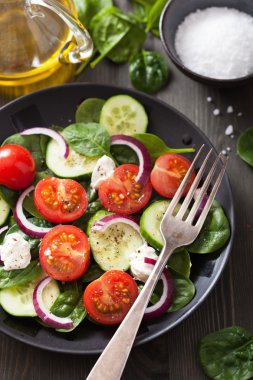 salata domates salatalık ve keçi peyniri