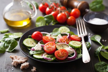 salata domates salatalık ve keçi peyniri