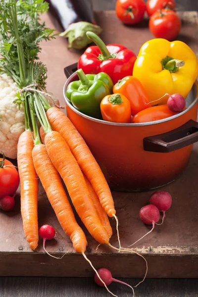 Various fresh vegetable in casserole — Stock Photo, Image
