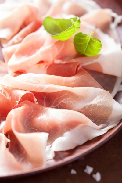 Sliced prosciutto ham — Stock Photo, Image