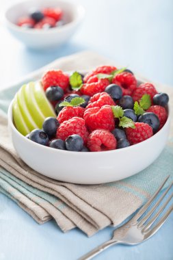 Ahududu böğürtlen apple ile taze meyve salatası