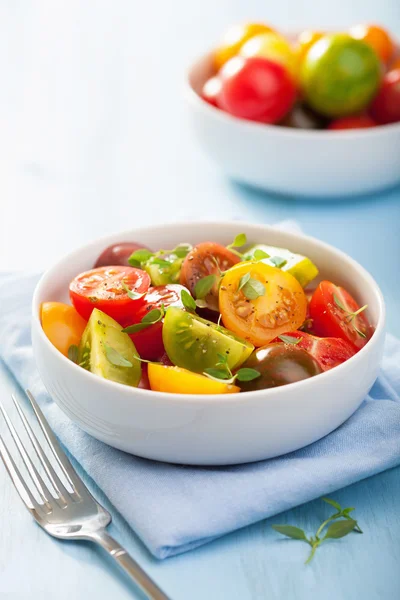 Salade saine aux tomates colorées — Photo