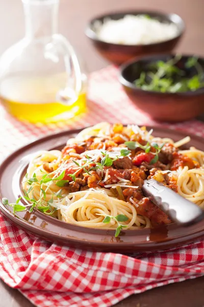 Pasta italiana espaguetis boloñesa —  Fotos de Stock
