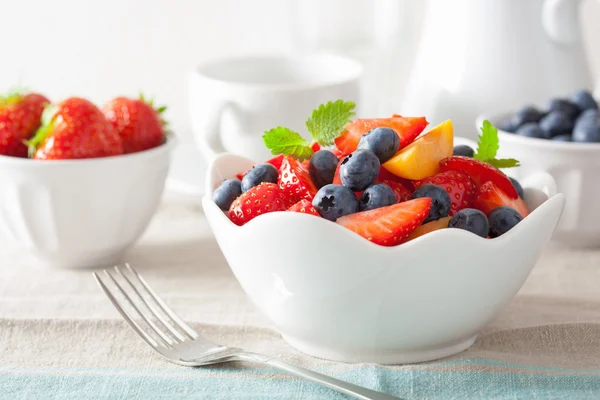 딸기 블루베리 살구와 과일 샐러드 — 스톡 사진