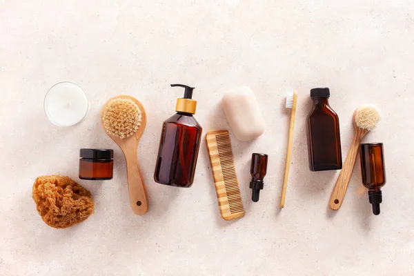 Zero Waste Eco Friendly Hygiene Bathroom Concept Wooden Toothbrush Soap — Stock Photo, Image