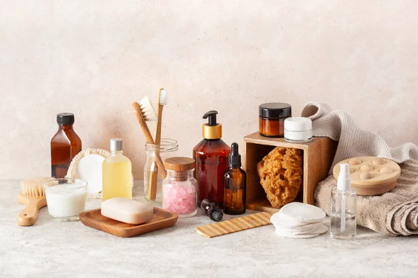 Nul Afval Eco Vriendelijke Hygiëne Badkamer Concept Houten Tandenborstel Zeep — Stockfoto