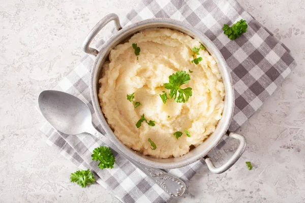 Gepureerde Bloemkool Met Boter Ketogeen Paleo Dieet Bijgerecht — Stockfoto