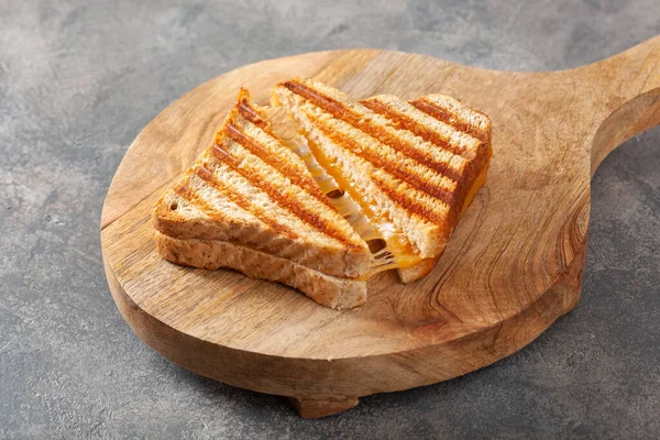 Сэндвич Сыром Сером Бетонном Фоне — стоковое фото