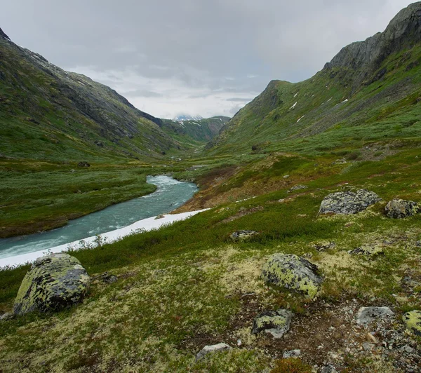 Rivière dans un paysage scandinave — Photo