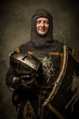 Smiling medieval knight clipart