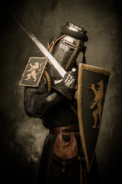 Medieval knight with a sword — Stock Photo, Image