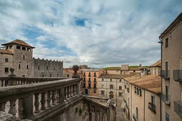 Old Girona vista sulla città, Spagna — Foto Stock