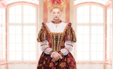Portrait of beautiful haughty queen clipart