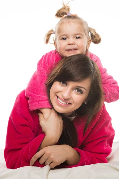 Gelukkig moeder en dochter — Stockfoto