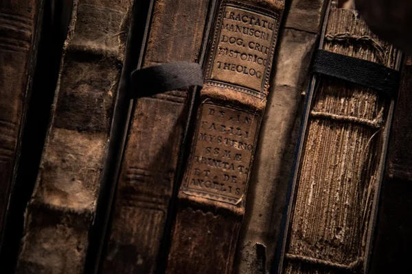 Livres anciens dans une rangée — Photo