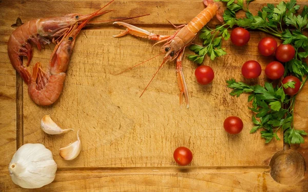 Seafood meal preparation process — Stock Photo, Image