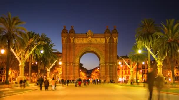 Vista del Arco del Triunfo, España — Vídeos de Stock
