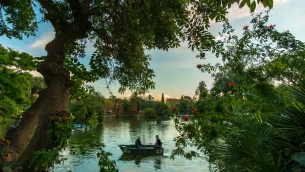 Bateaux d'équitation dans le parc — Video