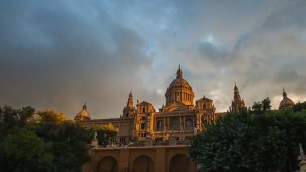 Pohled na catalunya národní muzeum umění — Stock video