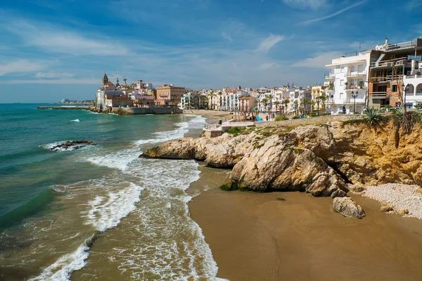 Beautiful coast of town of Sitges, Spain — Stock Photo, Image