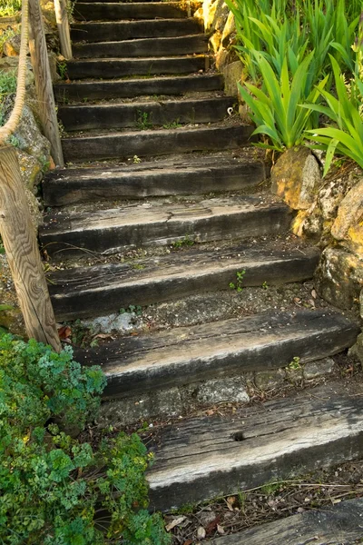 Vieux escaliers en bois à l'extérieur — Photo