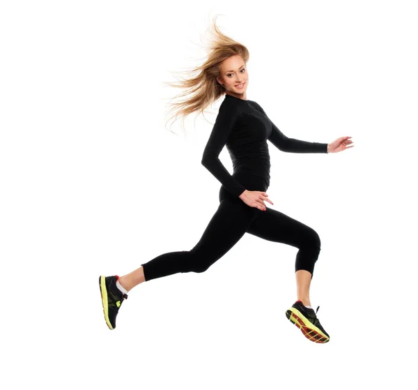 Sportos lány jumping — Stock Fotó