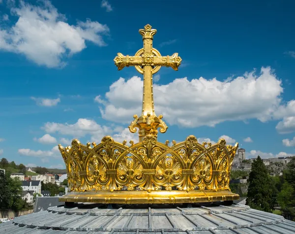 Cúpula da Basílica de Nossa Senhora do Rosário de Lourdes, França — Fotografia de Stock