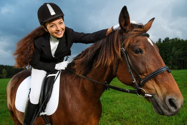 Girl with horse — Stock Photo, Image