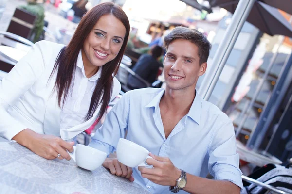 Couple in cafe Royalty Free Stock Images