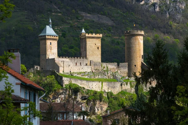 Old castle in Foix town in France — Stock Photo, Image