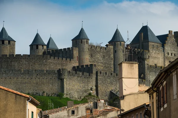 Widok miasta średniowiecznego carcassone, Francja — Zdjęcie stockowe