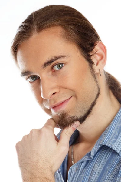 Jovem homem bonito com barba — Fotografia de Stock