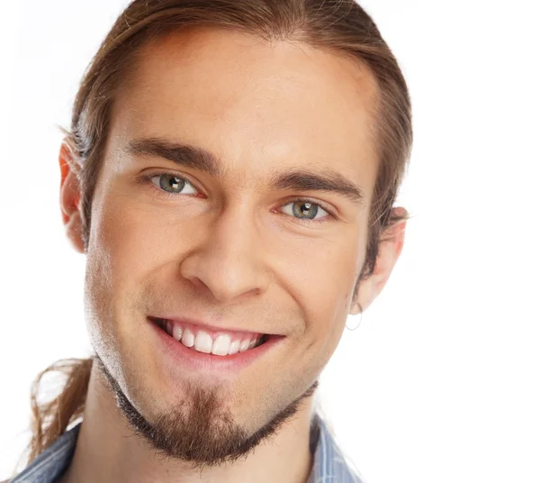 Junger schöner Mann mit Bart — Stockfoto