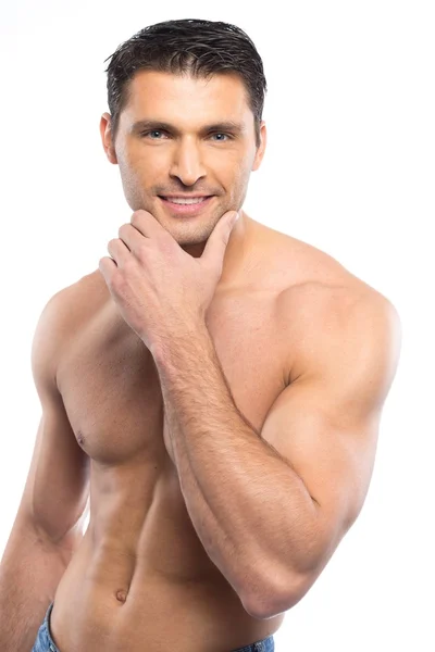 Handsome young man with naked torso — Stock Photo, Image