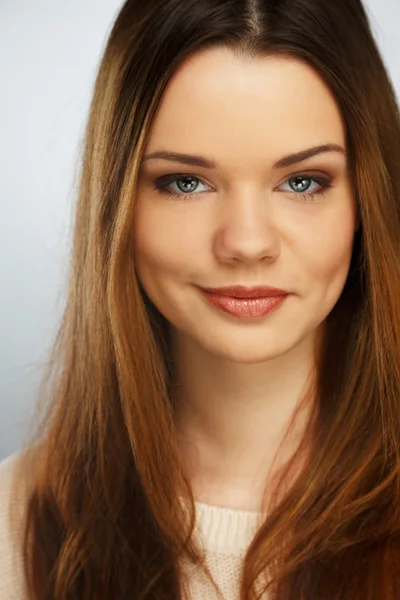 Young smiling girl with long hair — Stock Photo, Image