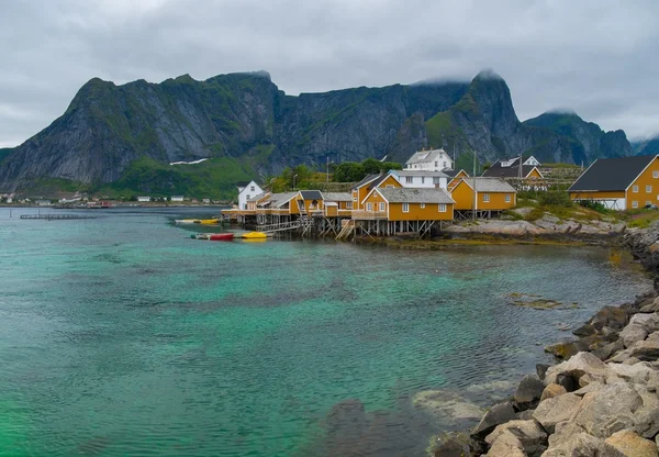 Traditional wooden houses in Reine village, Norway — Stock Photo, Image