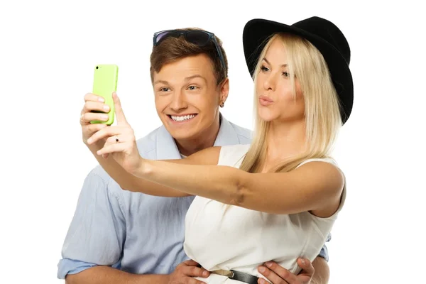 Para robi selfie — Zdjęcie stockowe