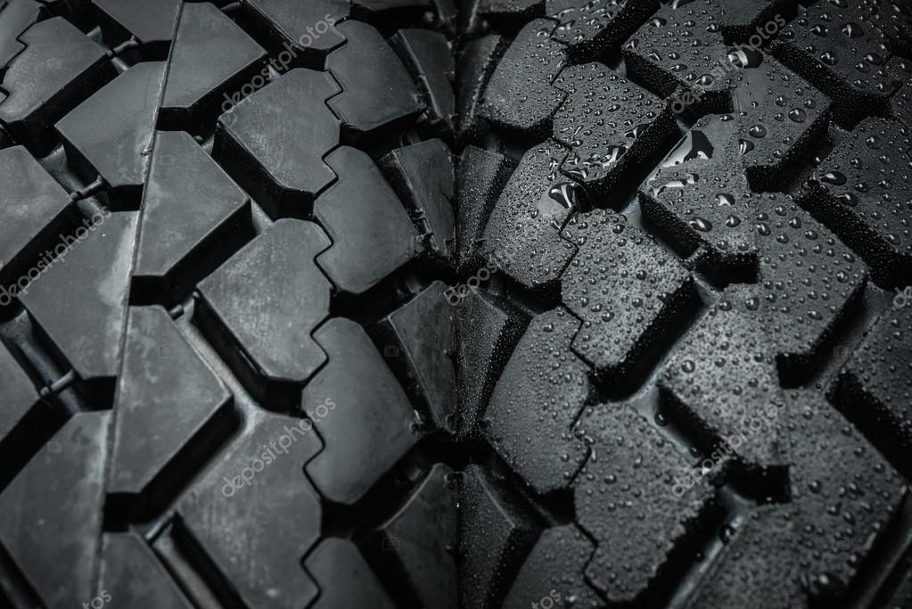 Closeup shot of classical motorcycle tire tread Stock Photo by ©nejron