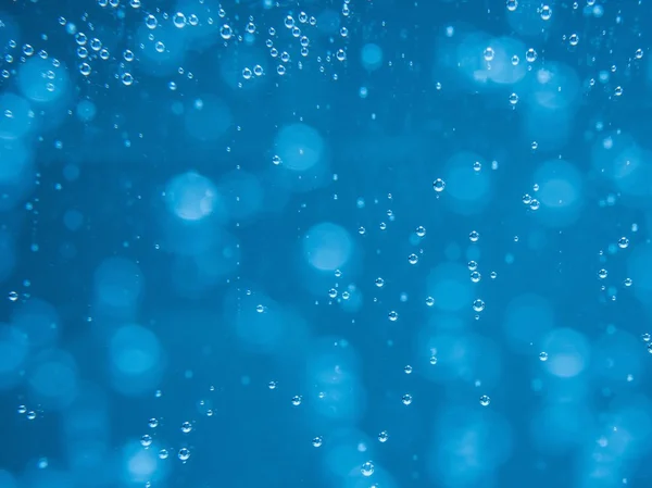 Fondo blu acqua con bolle — Foto Stock