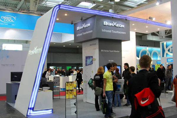 HANNOVER - MARCH 10: stand of Bonxeon on March 10, 2012 at CEBI — Stock Photo, Image