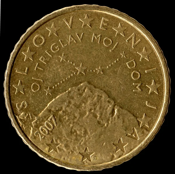 Slovenian coin of 50 cents — Stock Photo, Image