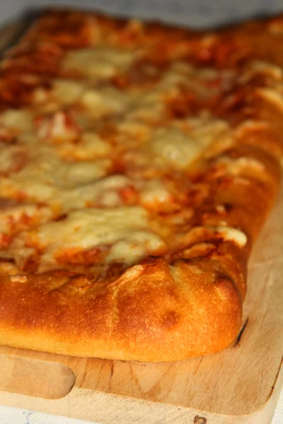 Forward part of rectangular pizza — Stock Photo, Image