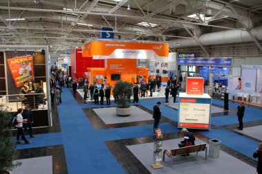 Hannover, Almanya - 13 Mart: asseco kürsüye 13 Mart 2014 CeBIT bilgisayar Fuarı, hannover, Almanya. dünyanın en büyük bilgisayar Fuarı CeBIT olduğunu