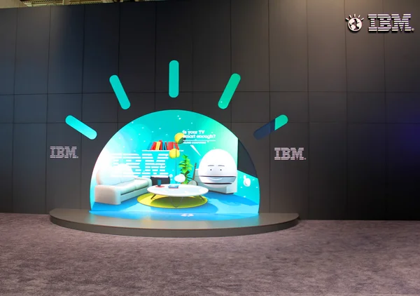 HANNOVER, GERMANY - MARCH 13: The stand of IBM on March 13, 2014 at CEBIT computer expo, Hannover, Germany. CeBIT is the world's largest computer expo — Stock Photo, Image
