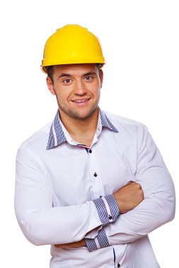 seksi işçisi kask Studio poz portresi
