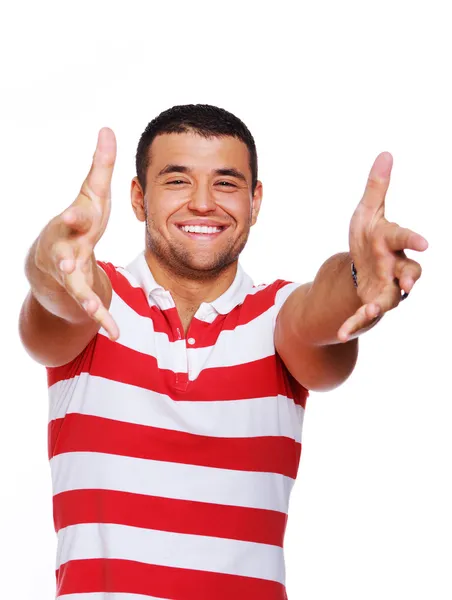 Retrato del hombre guapo posando en el estudio — Foto de Stock