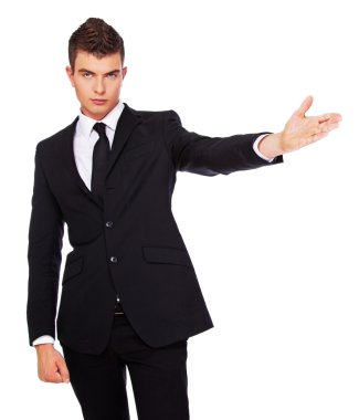 A young man in a suit clipart
