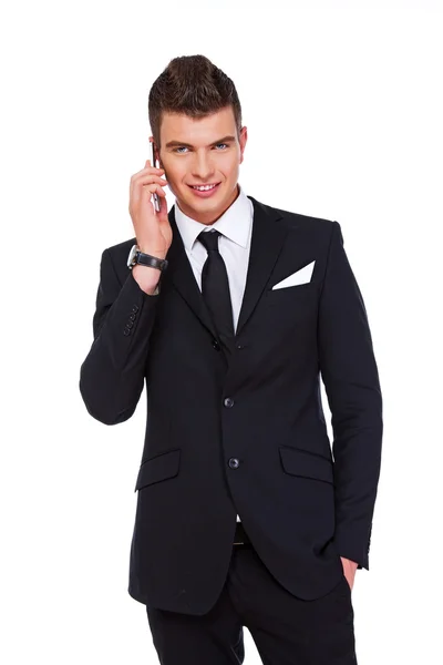 A businessman with a cellphone — Stock Photo, Image